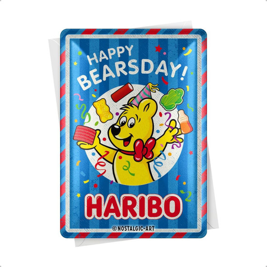 Carte postala metalica HARIBO Happy Bearsday