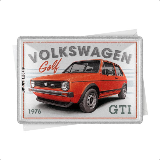 Carte postala metalica VW Golf GTI 1976