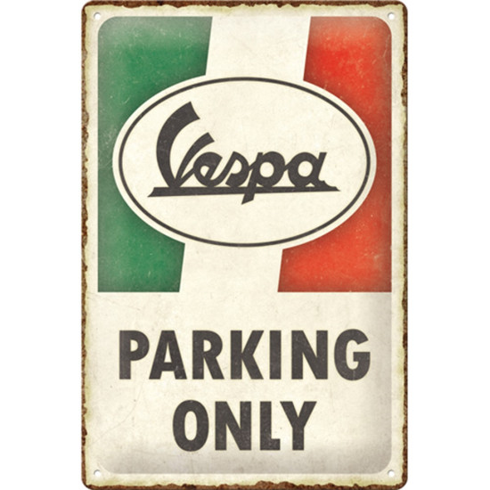 Placa decor metalica 20x30 Vespa Parking Only Italian