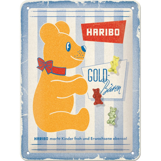 Placa metalica 15X20  HARIBO Vintage GOLD Baren