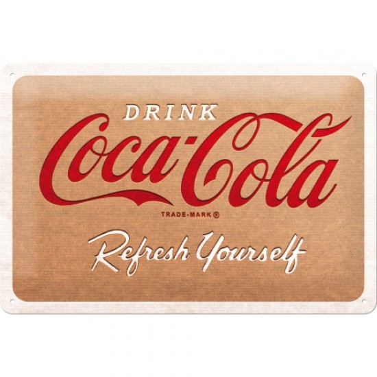 Placa metalica 20x30 Coca Cola - Cardboard Logo