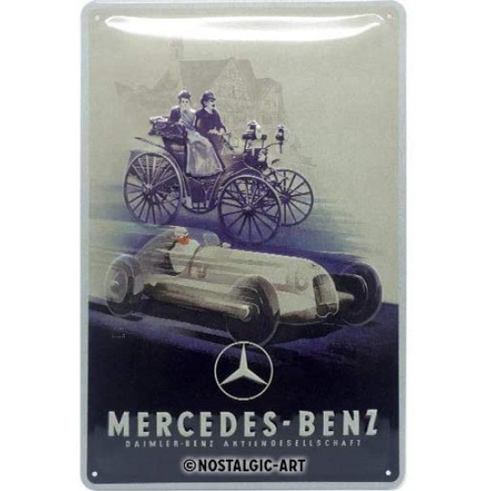 Placa metalica 20x30 Mercedes-Benz - Silver Arrow Historic