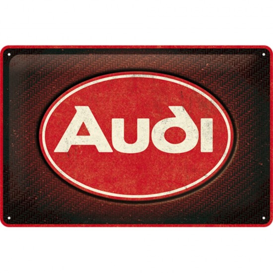 Placa metalica 20x30 Audi - Logo Red Shine