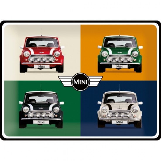 Placa metalica 30x40 Mini-4 Cars Pop Art