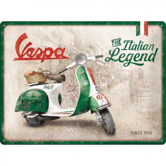 Placa metalica 30x40 Vespa - Italian Legend