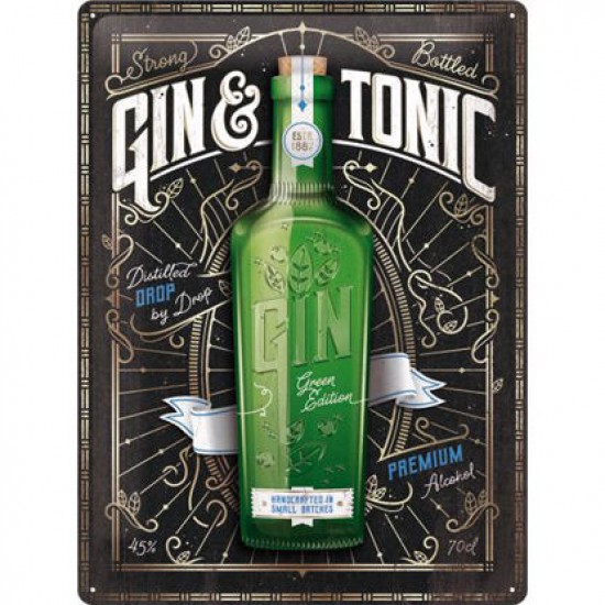 Placa metalica 30x40 Gin&Tonic Green Edition