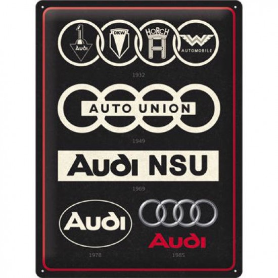 Placa metalica 30x40 Audi - Logo Evolution