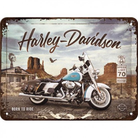 Placa metalica 15x20 Harley-Davidson - Route 66 Road King Classic