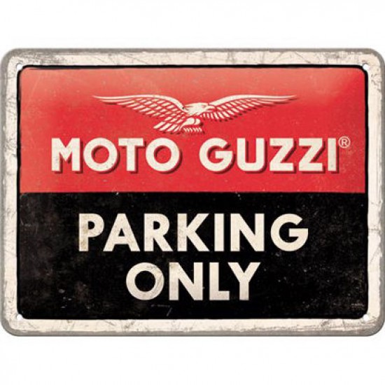 Placa metalica 15x20 Moto Guzzi - Parking Only