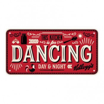 Placa metalica 10x20 Kellogg's - This Kitchen is for Dancing