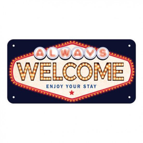 Placa metalica 10x20 Welcome