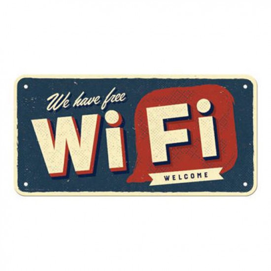 Placa metalica 10x20 Free Wi-Fi