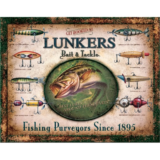 Placa metalica - Lunkers - Pescari 30x40 cm