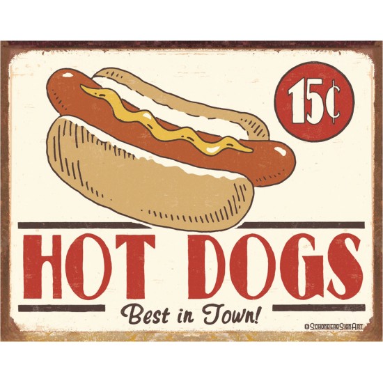 Placa metalica - Hot Dog - 30x40 cm