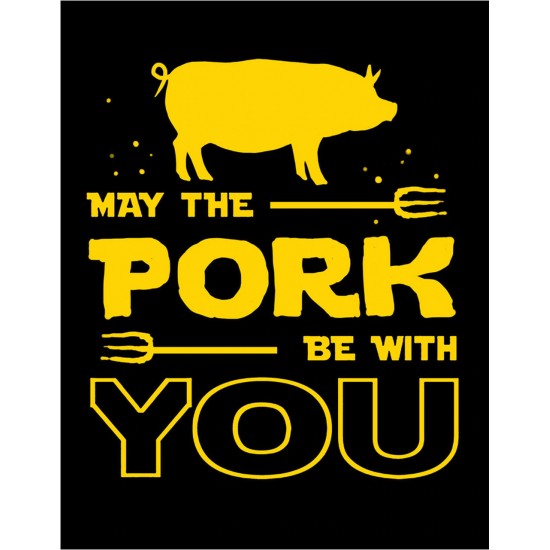 Placa metalica - May the Pork be with You 30x40 cm