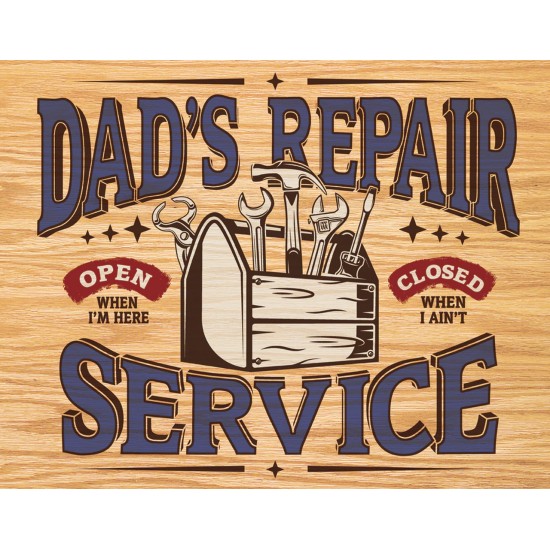 Placa metalica - Dad's repair service 30x40 cm