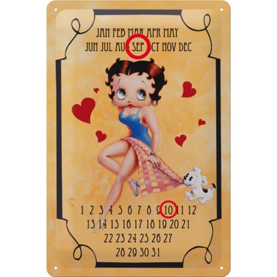 Calendar metalic - Betty Boop Hearts 20x30 cm