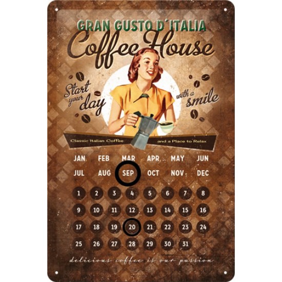 Calendar metalic - Coffee House 20x30 cm