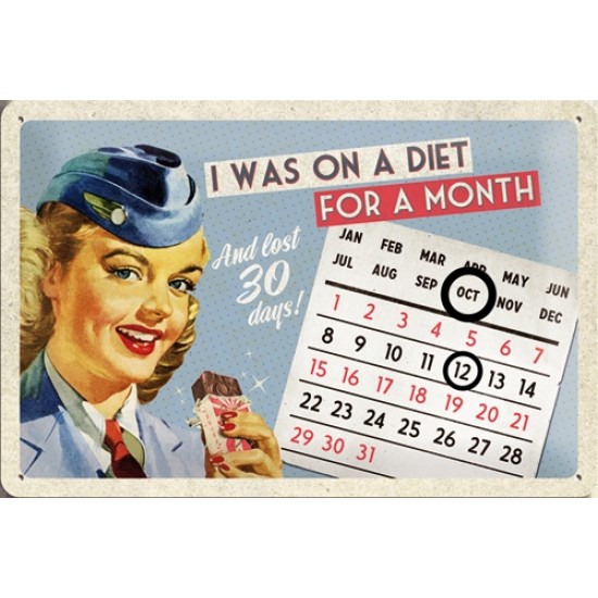 Calendar metalic - Diet for a Month 20x30 cm