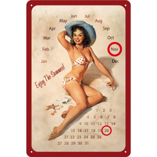 Calendar metalic - Pin Up Summer 20x30 cm