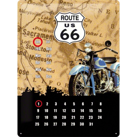 Calendar metalic - Route 66 L 30x40 cm