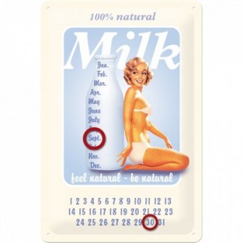 Calendar metalic - Pin Up Milk  20x30 cm