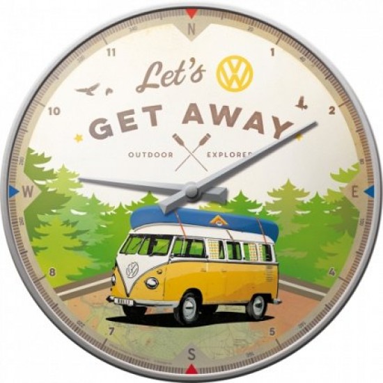 Ceas de perete - VW Bulli - Let's Get Away - Ø31 cm