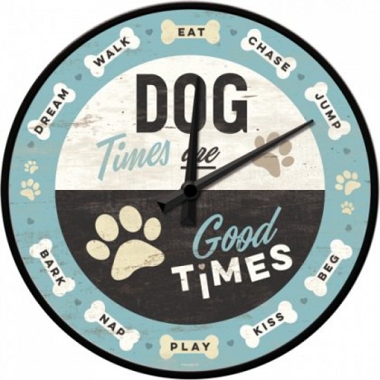 Ceas de perete - Dog Times - Ø31 cm