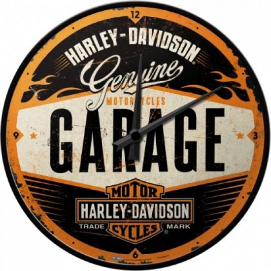 Ceas de perete - Harley Davidson Garage - Ø31 cm