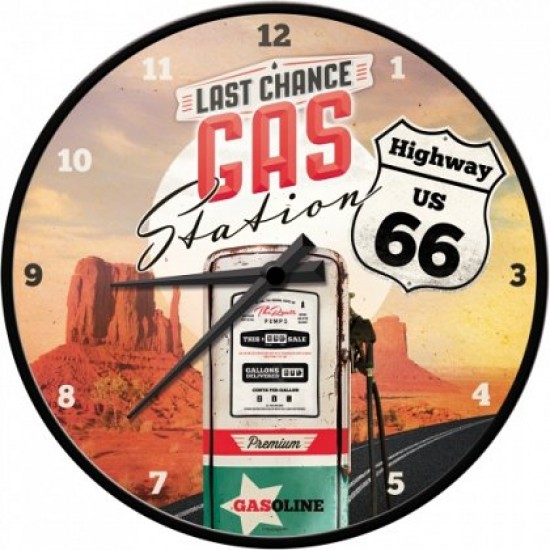 Ceas de perete - US Highways 66 Gas Station - Ø31 cm