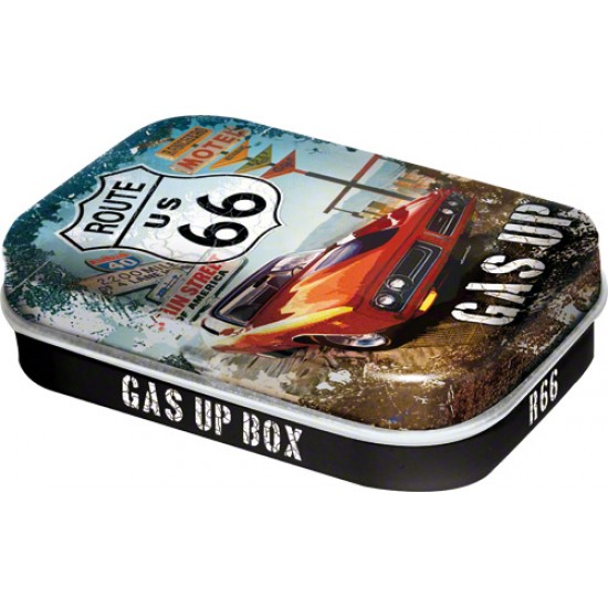 Cutie metalica cu bomboane - Route 66 Red Car