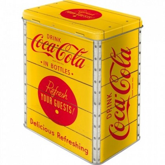 Cutie de depozitare metalica - Coca-Cola - Logo Yellow