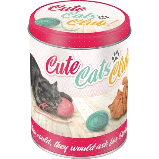 Cutie de depozitare metalica - Cute Cats Club