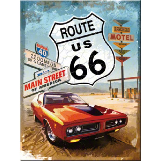 Magnet - Route 66 Red car