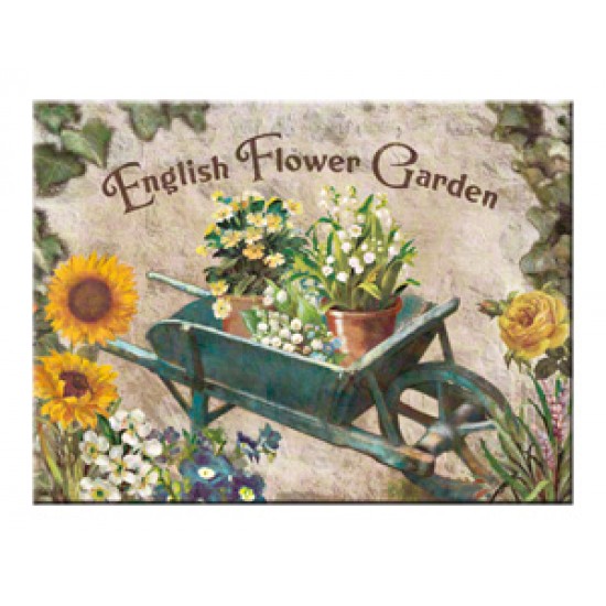 Magnet - Flower Garden Blue Barrow