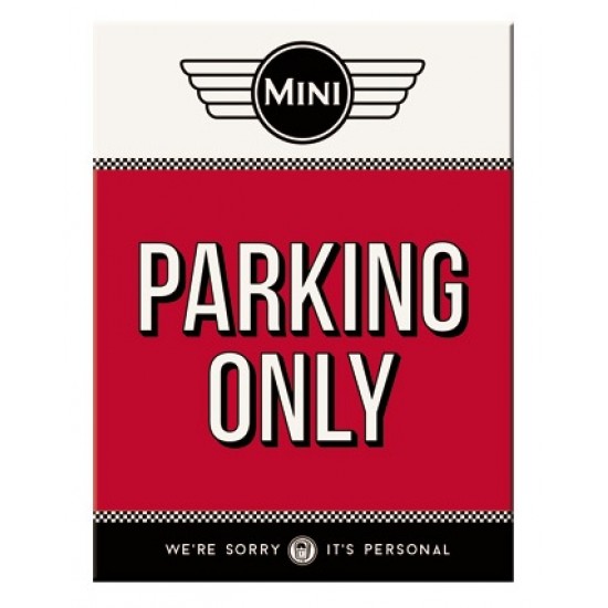 Magnet - Mini Cooper - Parking Only Red