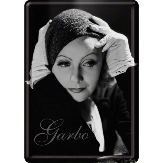 Placa metalica - Greta Garbo - 10x14 cm