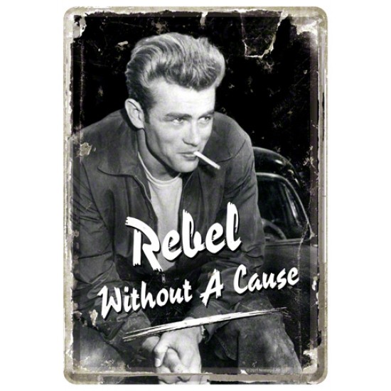 Placa metalica - James Dean - Rebel - 10x14 cm