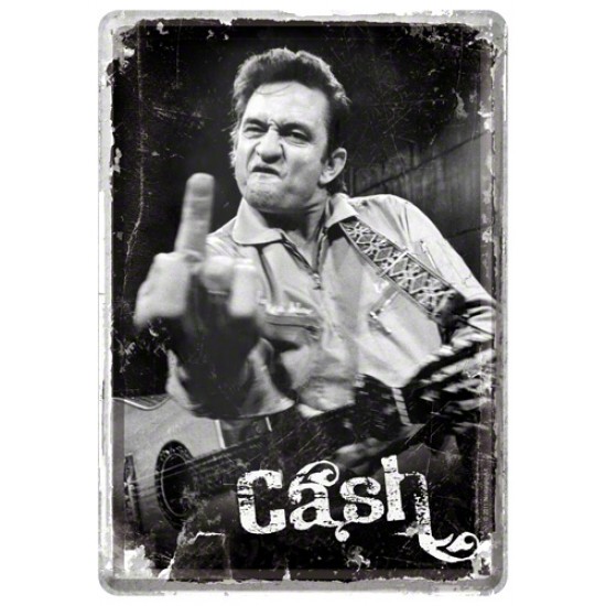 Placa metalica - Johnny Cash - 10x14 cm