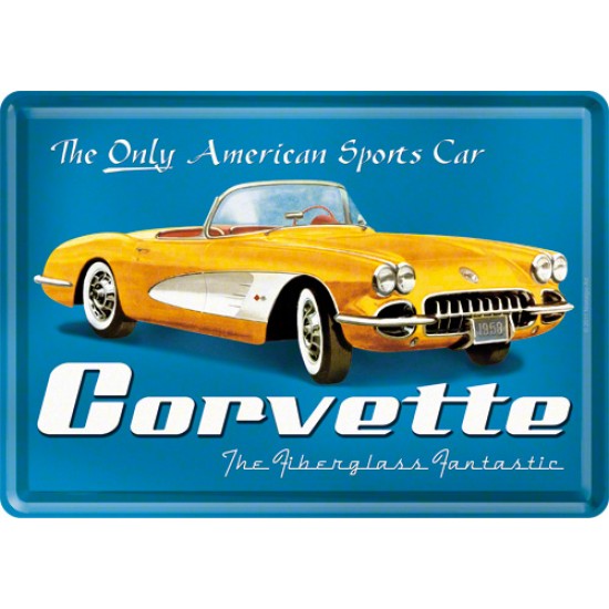 Placa metalica - Corvette - 10x14 cm