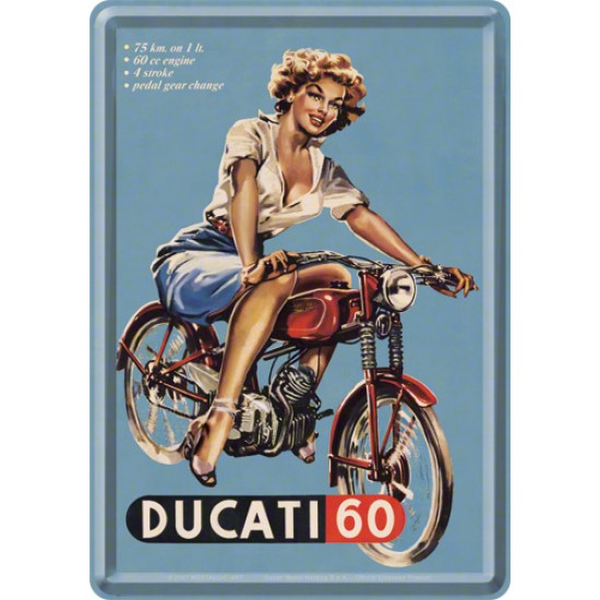 Placa metalica - Ducati 60 - 10x14 cm