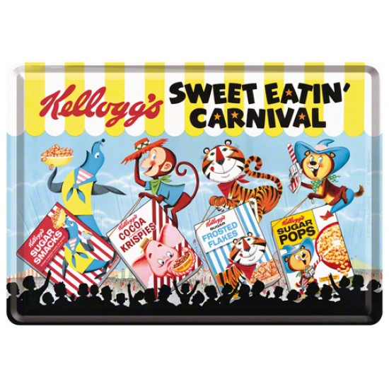 Placa metalica - Kellogg`s - Carnival - 10x14 cm