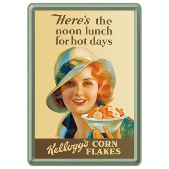 Placa metalica - Kellogg's - Corn Flakes - 10x14 cm