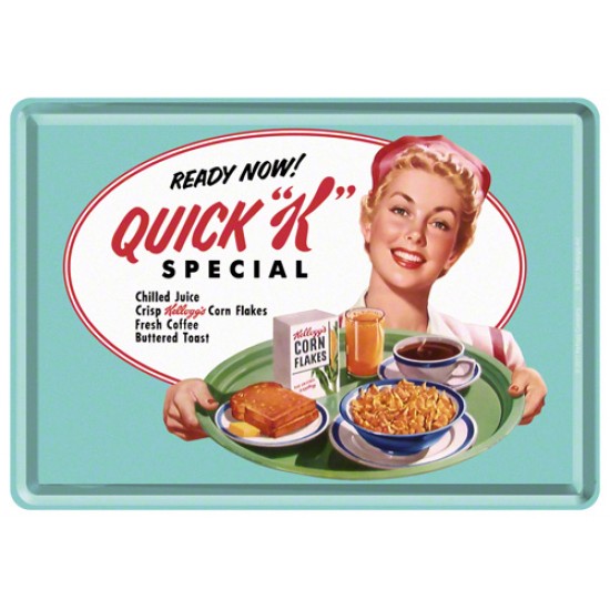 Placa metalica - Kellogg's - Quick K - 10x14 cm