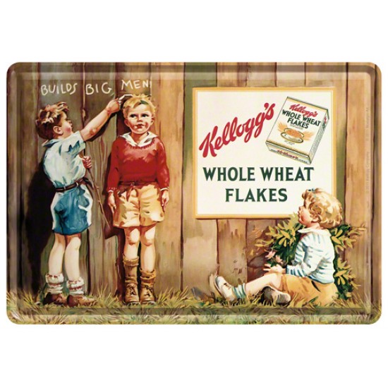 Placa metalica - Kellogg's - Whole Wheat Flakes - 10x14 cm