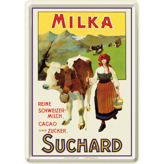 Placa metalica - Milka Suchard - 10x14 cm