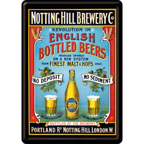 Placa metalica - Notting Hill Brewery - 10x14 cm