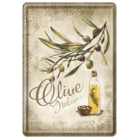 Placa metalica - Olive Italiane - 10x14 cm