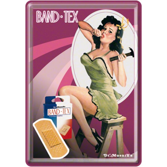 Placa metalica - Pin Up - Band-Tex - 10x14 cm