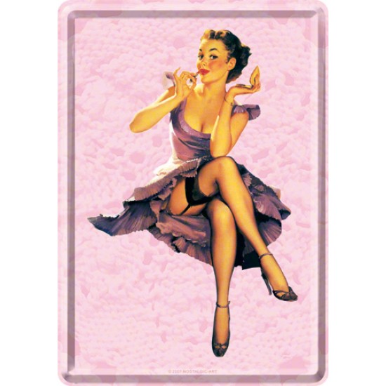 Placa metalica - Pin Up - Makeup - 10x14 cm